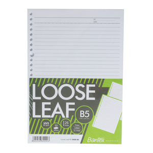 Loose Leaf Paper untuk Multi Ring Binder B5 / HVS 80 gsm / 50 lembar / 26 lubang / 31 baris